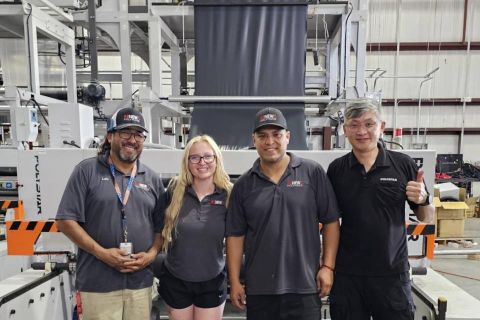 Blown Film Extruder Installation in the US for Producing 100% Recycled Garbage Bags